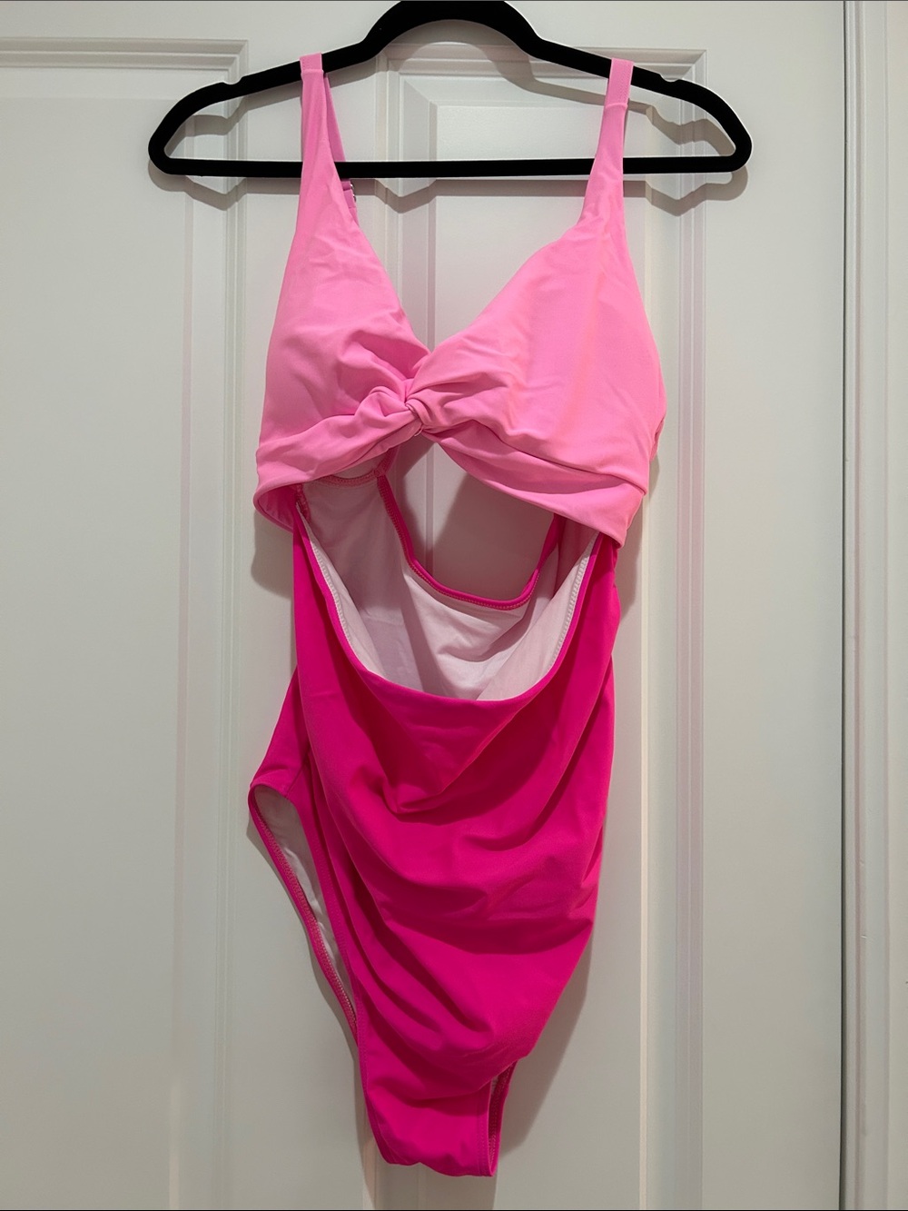 Maternity Colorblock Pink Twist Front One-Piece Swimsuit